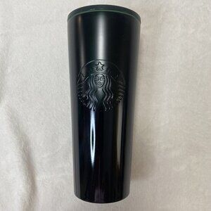 Starbucks Christmas 2020 Green/Black Stainless Steel Tumbler Venti Cup No Straw